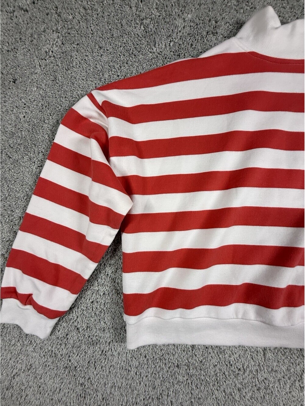 NWT JoyLab Women's Ultra Soft Sweatshirt XXL Striped - Red Berry & White Stripe - Picture 9 of 10